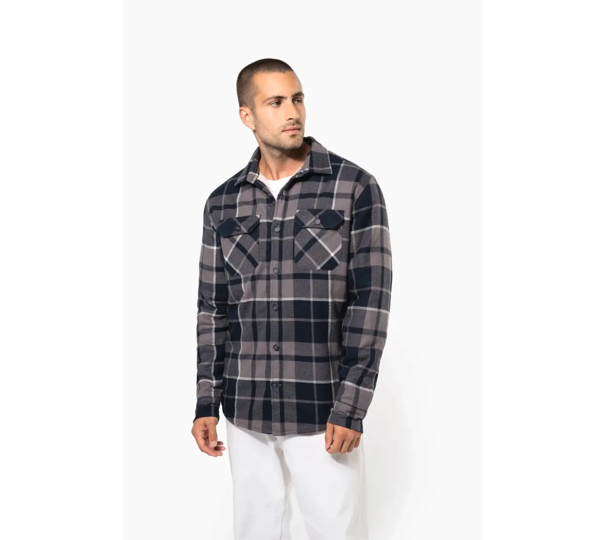 Surchemise à carreaux doublée sherpa – Print France