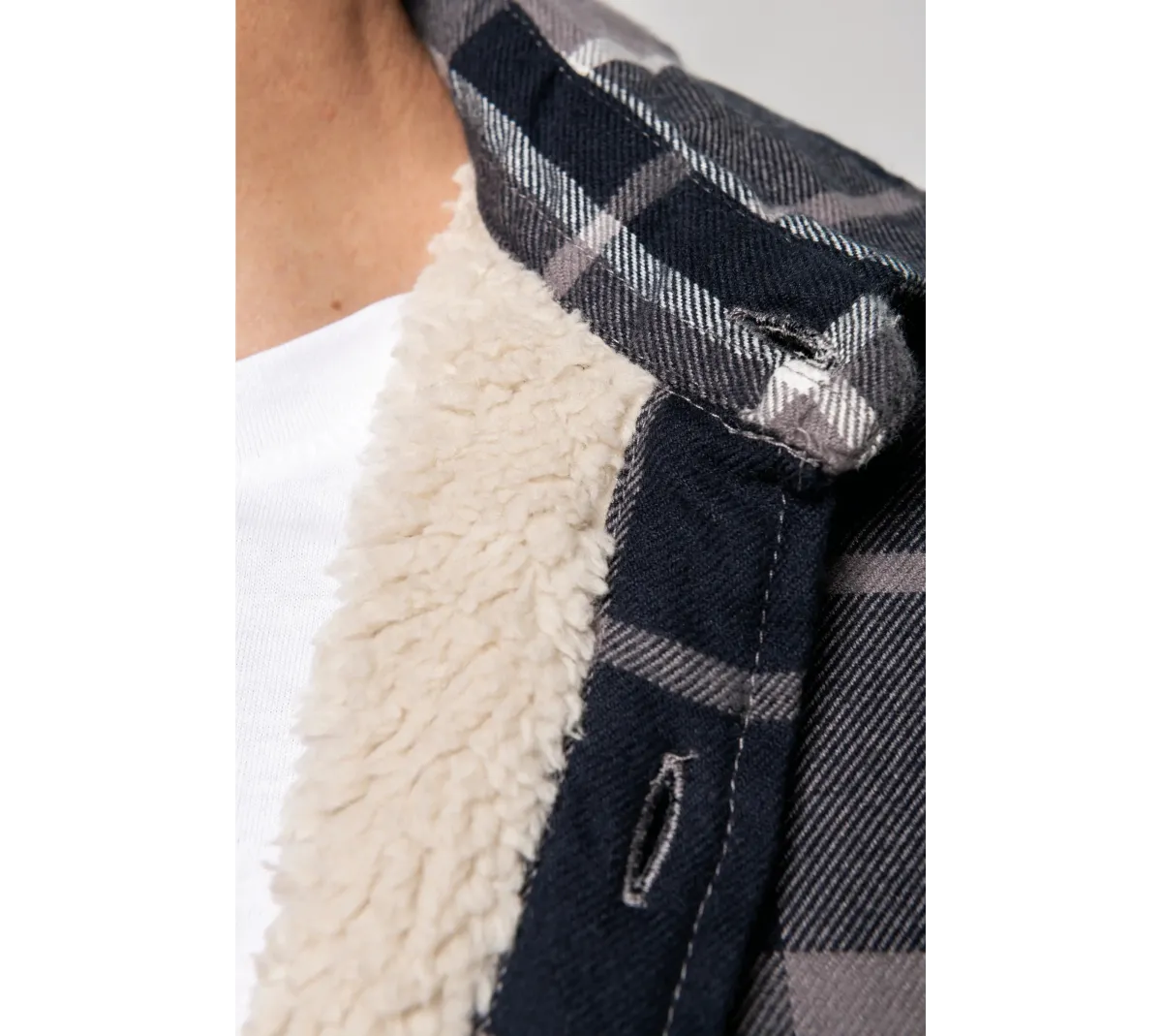 Surchemise à carreaux doublée sherpa – Print France