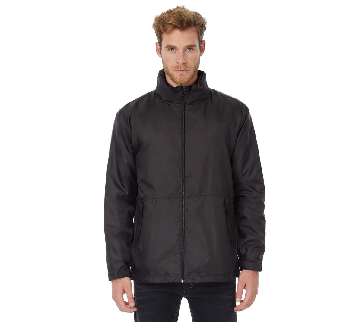 Veste coupe-vent doublée micropolaire homme – Print France