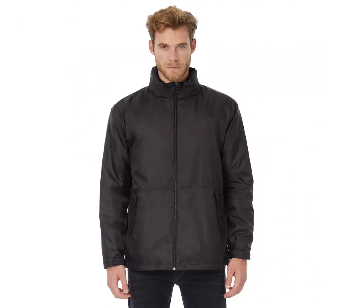 Veste coupe-vent doublée micropolaire homme – Print France