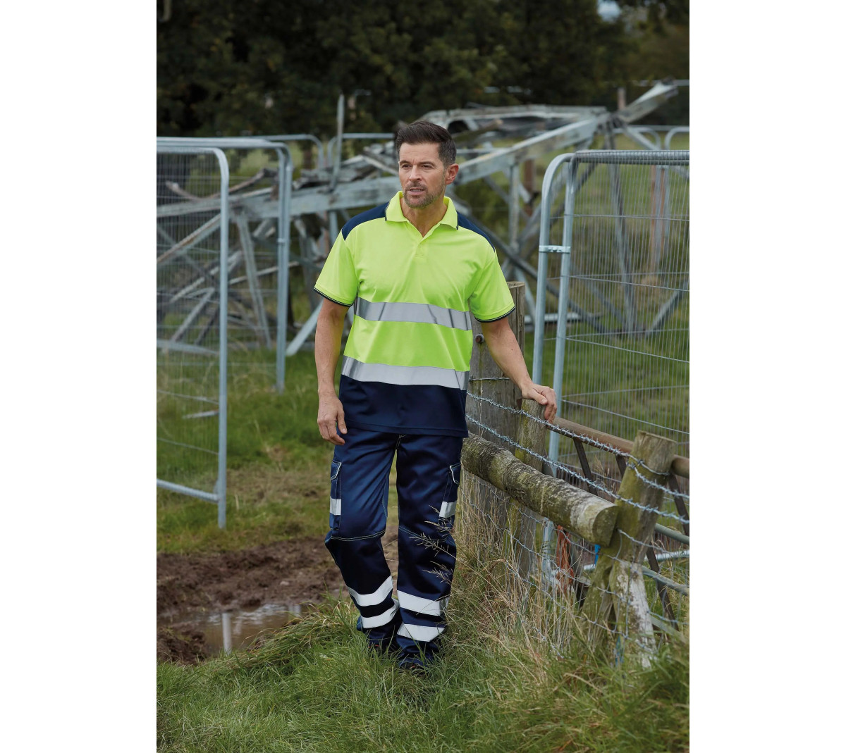 Polo bicolore haute visibilité sécurisé – Print France
