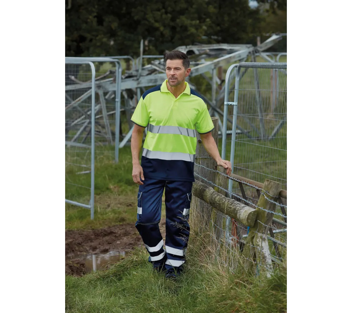 Polo bicolore haute visibilité sécurisé – Print France