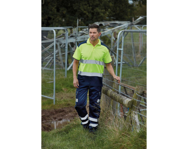 Polo bicolore haute visibilité sécurisé – Print France