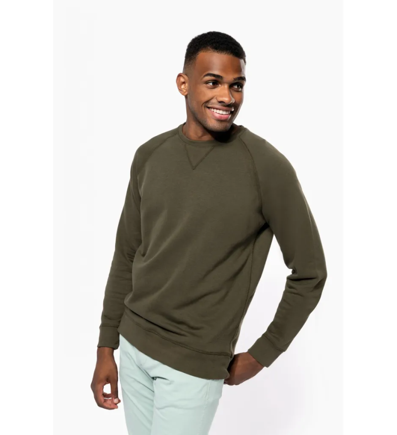 Sweat -Shirt Bio col rond Manches raglan Homme-KARIBAN à personnaliser