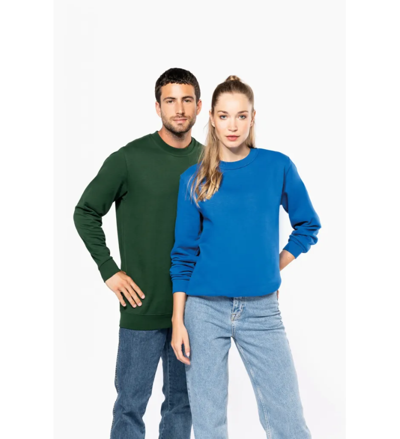 Sweat-shirt recyclé col rond unisexe à personnaliser