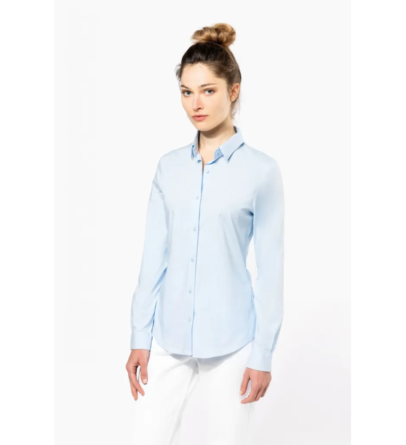 Chemise Femme Manches Longues coton/elasthanne 140 KARIBAN à personnaliser