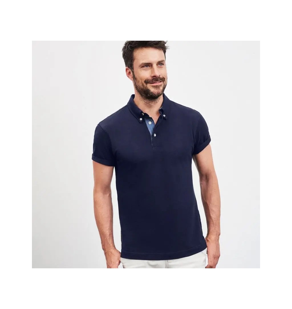 Polo homme inserts contrastes plain 200g – Print France