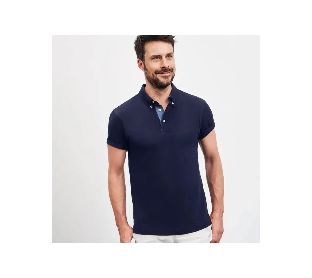 Polo homme inserts contrastes plain 200g – Print France