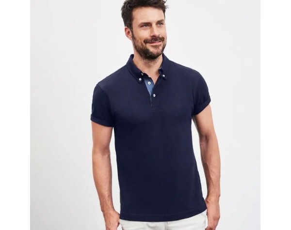 Polo homme inserts contrastes plain 200g – Print France