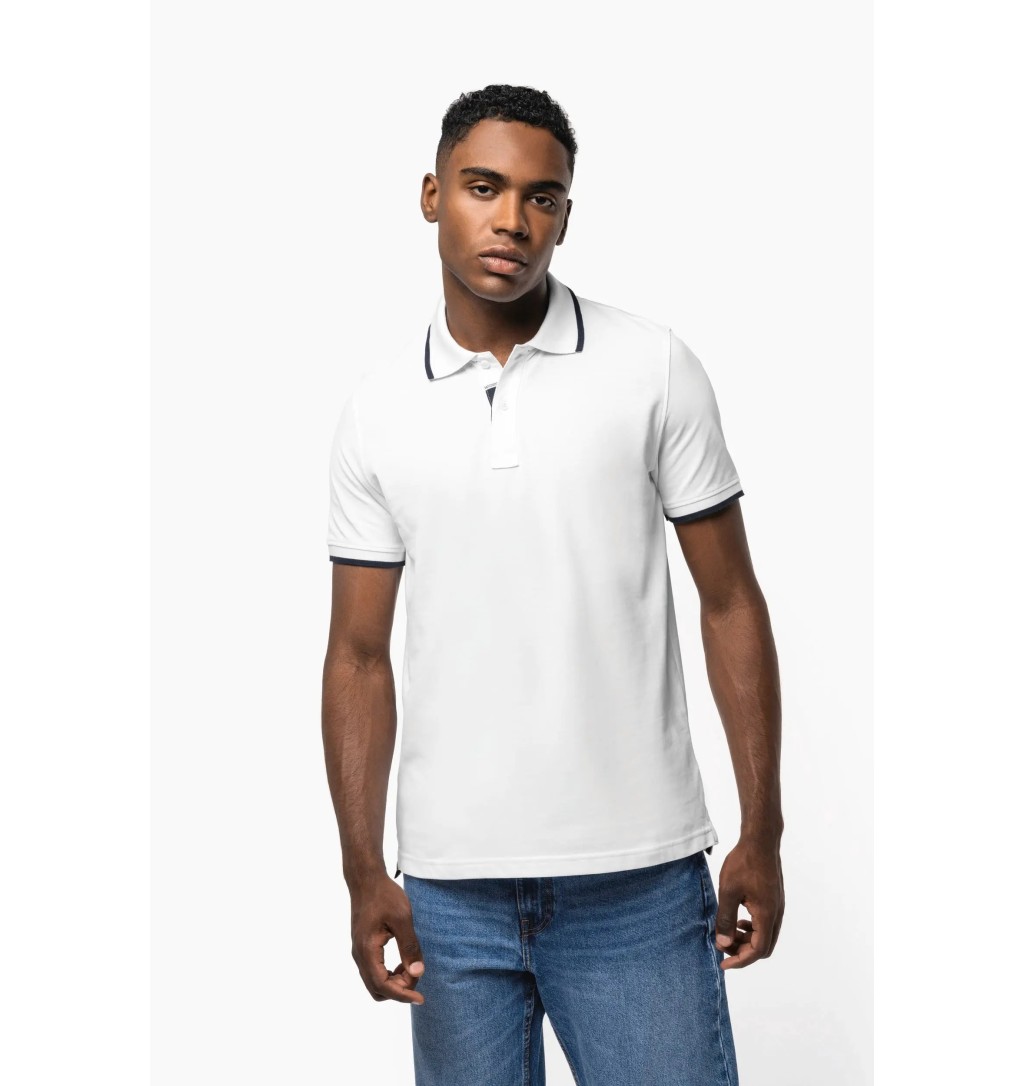 Polo homme manches courtes liseré 220g – Print France